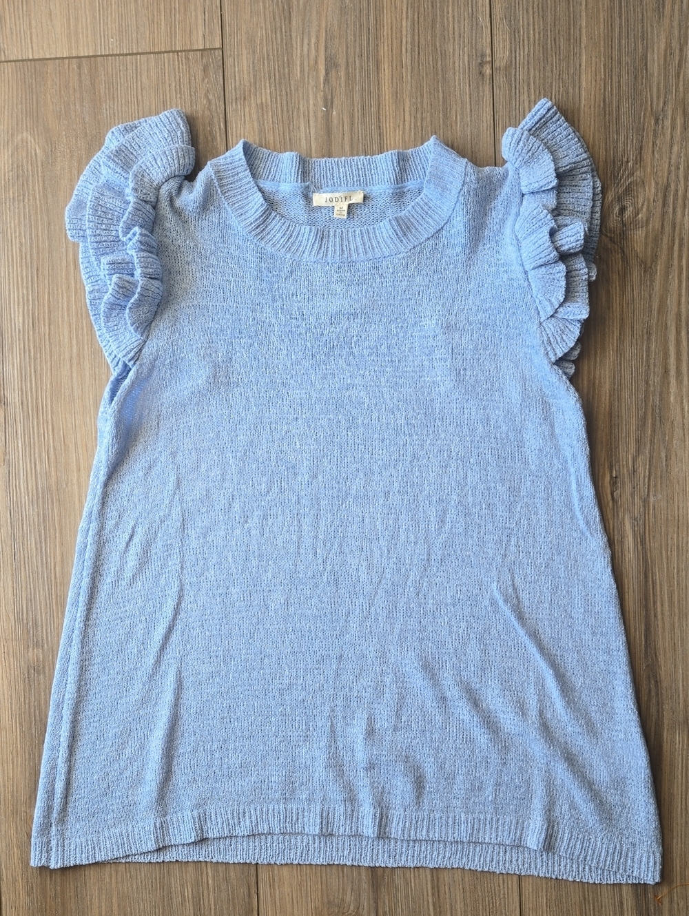 Jodifl Light Blue Flutter Cap Sleeve Top